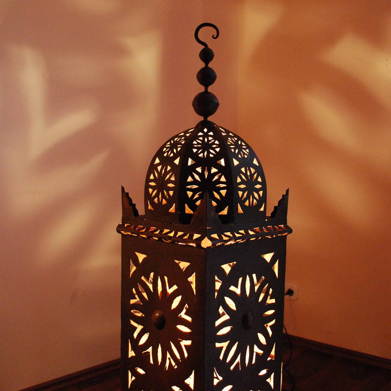 Marokkanische Eisenlaterne "Jama-Warda-special" H120cm - Albazar