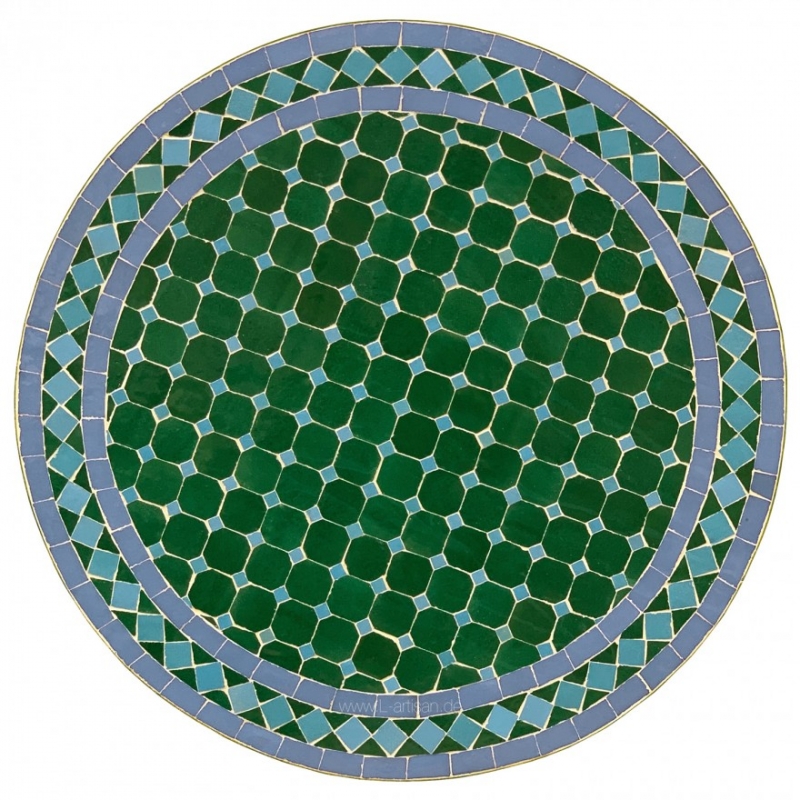 Bistrotisch aus Mosaik Grün / blau D60cm MDADI