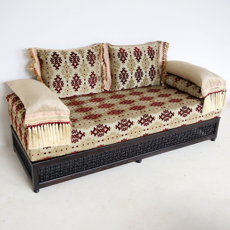Orientalische Marokkanische Arabische Couch aus Massivholz SABAH