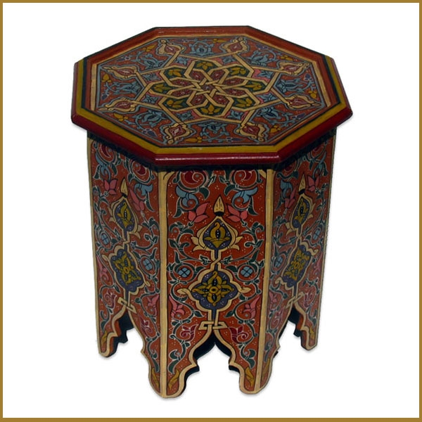 Handbemalter Marokkanischer - Tisch - aus Holz