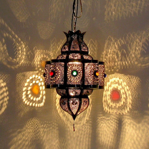 Orientalische Deckenlampe Palas-K aus Metall,