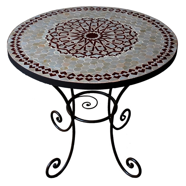 Gartentisch aus Marokko Mosa-2 D80cm