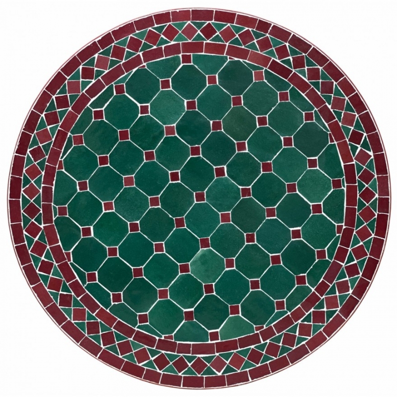 Mosaiktisch D60cm Bordeaux/Grün