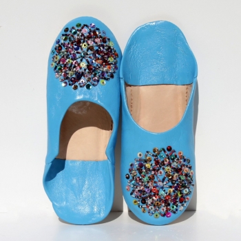 Orientalische Lederschuhe Mosona_ Türkis