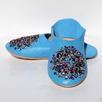 Orientalische Lederschuhe Mosona_ Türkis