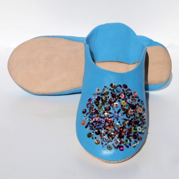 Orientalische Lederschuhe Mosona_ Türkis