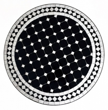 Orientalischer Marokkanischer Mosaiktisch Teetisch Orient D60cm SAOUDA Schwarz