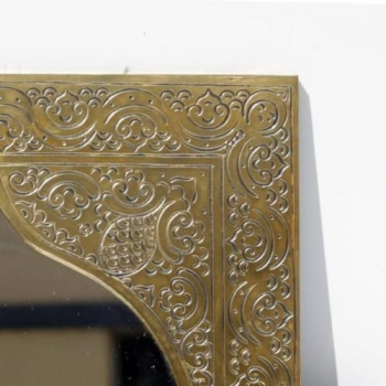 Marokkanischer Orientalischer Messing goldener Spiegel Handarbeit KASIM H37