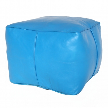 arabische Leder-Sitzkissen CARRE Hell Blau