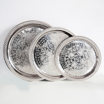 Orientalisches Silbertablett D28cm