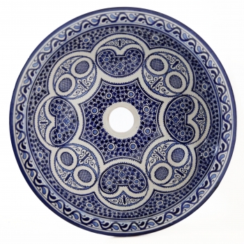Orientalisches Waschbecken handbemalt aus Keramik FES-X-I D42cm