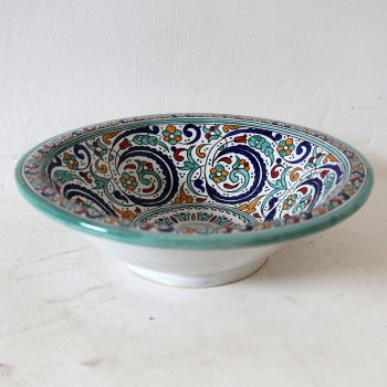 Orientalisches Waschbecken handbemalt aus Keramik FES-XI Multi D40cm