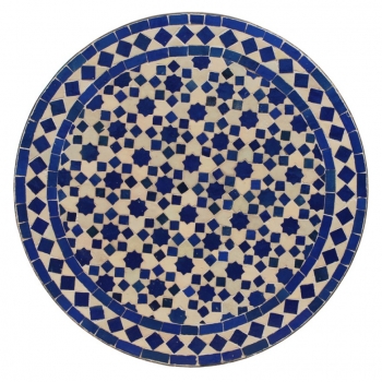 Marokkanischer Mosaiktisch TERSIA blau D60cm