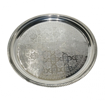 Orientalisches Teetablett D50cm Silber