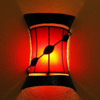 Wandlampe aus Marokko Warda H40cm, rot.