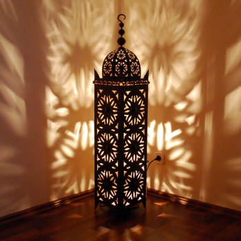 Marokkanische Eisenlaterne Jama-Warda-special H120cm