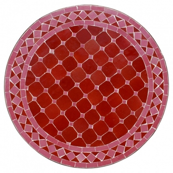 Mosaiktisch aus Marokko D60cm FANIDI  Rot/rosa D60cm