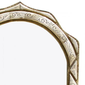 Orientalischer Spiegel LOUDAYA-L weiß H85cm