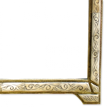 Orientalischer Spiegel LOUDAYA-L weiß H85cm