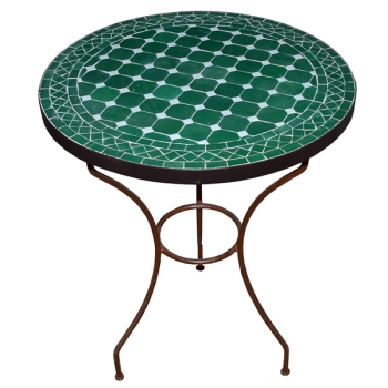 Marokkanischer Mosaiktisch D60cm Dunkelgrün
