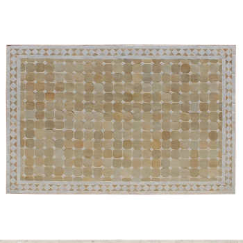 Mosaiktisch aus Marokko-Viereckig-(120x80)cm Beige/Weiss
